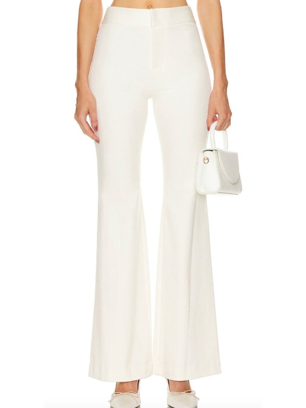 Alice + Olivia Deanna High Rise Boot Pant Trousers Ecru Size 2